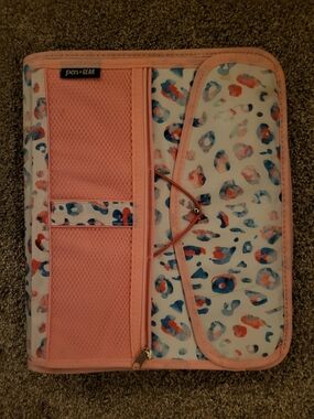 Pink & Multi Watercolor Pattern Binder Organizer